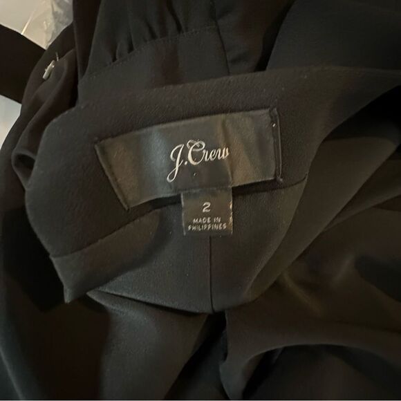 J. Crew 365 Black Crepe Long Sleeve Mini Wrap Dress | Size 2 - Picture 9 of 10